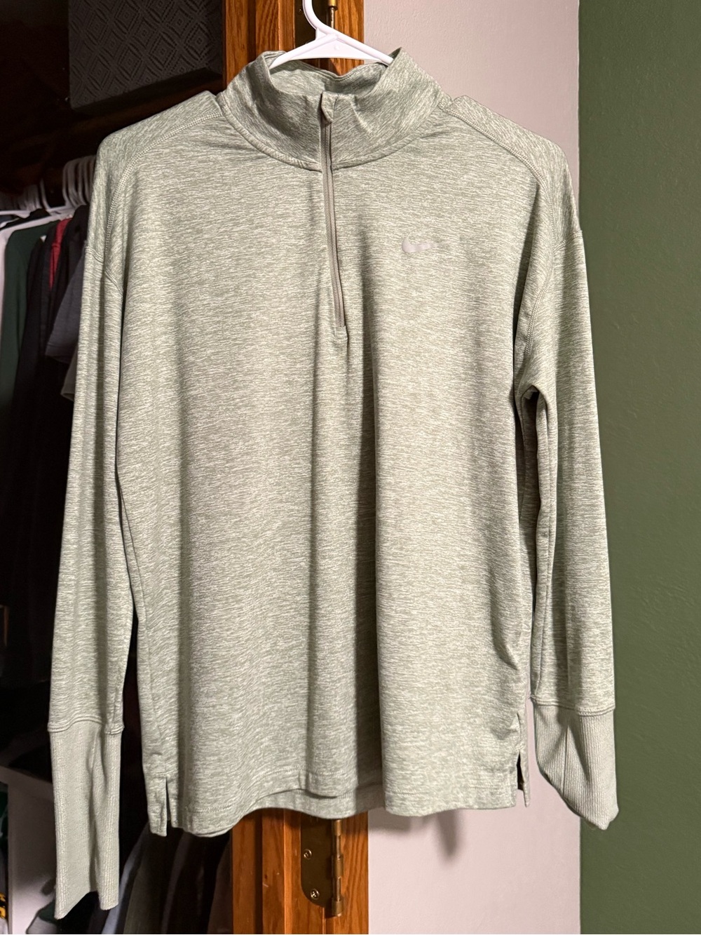 Green Nike Running Dri-Fit Quarter Zip